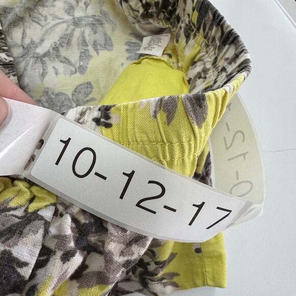 J Crew Shorts Womens Small Yellow Floral Print Linen Cotton Blend Summer Casual - Picture 5 of 7